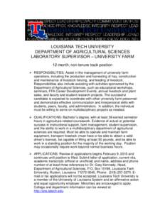 Microsoft Word - LA Tech Univ-Farm Lab Supervisor-1-6-15_3-6-15