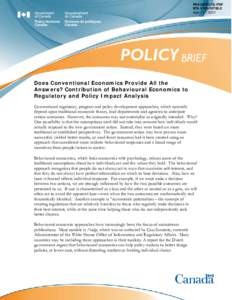 PH4-84/2011E-PDF[removed]2 April 11th, 2011 POLICY BRIEF Does Conventional Economics Provide All the