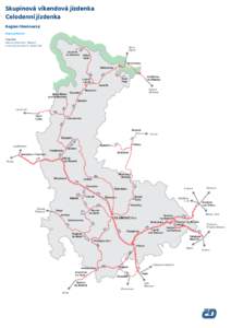 Skupinová víkendová jízdenka Celodenní jízdenka Region Olomoucký Mapa platnosti Trať 274 Litovel předměstí - Mladeč