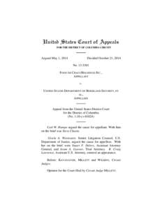 United States Court of Appeals FOR THE DISTRICT OF COLUMBIA CIRCUIT Argued May 1, 2014  Decided October 21, 2014