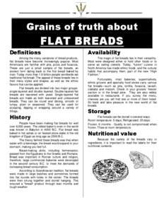 Grains of truth about  FLAT BREADS