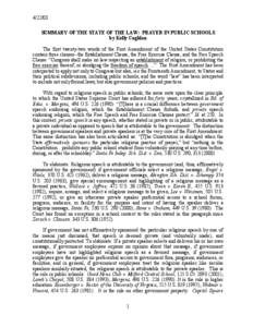 First Amendment to the United States Constitution / Freedom of expression / Religion and children / Rosenberger v. University of Virginia / University of Virginia / Good News Club v. Milford Central School / School prayer / Establishment Clause / Engel v. Vitale / Separation of church and state / Law / Case law