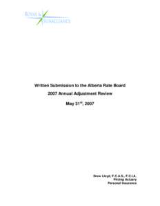 Auto Insurance Rate Board - Public Meetings re Auto Insurance Premium Review - June 2007