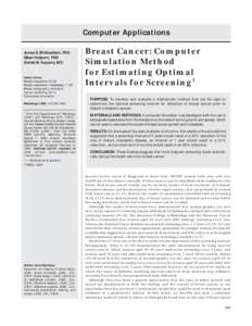 Computer Applications James S. Michaelson, PhD Elkan Halpern, PhD Daniel B. Kopans, MD  Index terms: