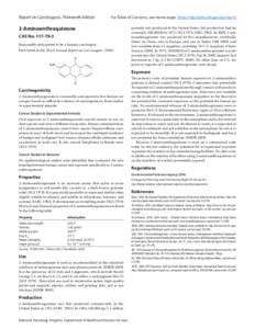 Report on Carcinogens, Thirteenth Edition  For Table of Contents, see home page:  http://ntp.niehs.nih.gov/go/roc13 2‑Aminoanthraquinone CAS No[removed]