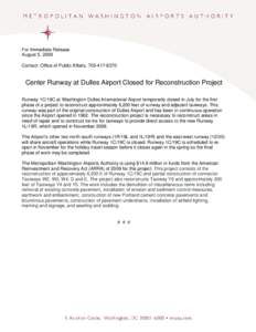Microsoft Word[removed]Center Runway at Dulles Airport Closes for Reconstruction Project.doc