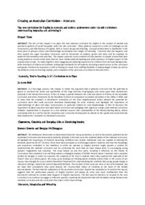 Curriculum / Australian Curriculum /  Assessment and Reporting Authority / Information and communication technologies in education / George Hillocks /  Jr. / Education / Education in Australia / NAPLAN