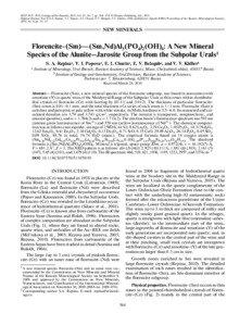 ISSN[removed], Geology of Ore Deposits, 2011, Vol. 53, No. 7, pp. 564–574. © Pleiades Publishing, Ltd., 2011. Original Russian Text © S.A. Repina, V.I. Popova, E.I. Churin, E.V. Belogub, V.V. Khiller, 2010, published in Zapiski RMO (Proceedings of the Russian Mineralogical Society), 2010, No. 4, pp. 16–25.