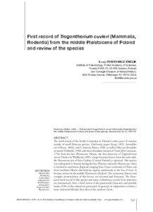 First record of Trogontherium cuvieri (Mammalia, Rodentia) from the middle Pleistocene of Poland and review of the species