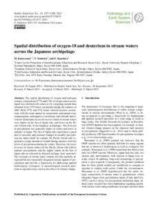 Hydrol. Earth Syst. Sci., 19, 1577–1588, 2015 www.hydrol-earth-syst-sci.net[removed]doi:[removed]hess[removed] © Author(s[removed]CC Attribution 3.0 License.  Spatial distribution of oxygen-18 and deuterium in