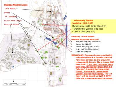 Outdoor Weather Sirens  DPW Maint. DPTM VA Cemetery BK & Credit Union