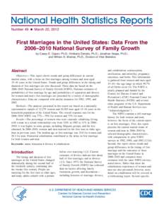 National Health Statistics Reports Number 49, March 22, 2012