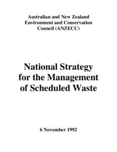 Australian and New Zealand Environment and Conservation Council (ANZECC) National Strategy for the Management