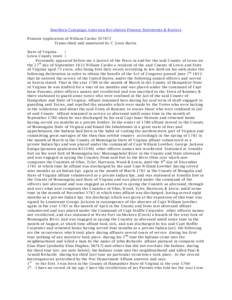 Southern Campaign American Revolution Pension Statements & Rosters Pension Application of William Carder S17872 Transcribed and annotated by C. Leon Harris State of Virginia } Lewis County towit }