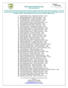 2013 Virginia Naturally Schools