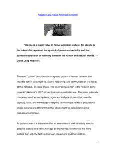 Foster care / Indian Child Welfare Act / Child welfare / Child protection / Native Americans in the United States / Aboriginal child protection / Mississippi Band of Choctaw Indians v. Holyfield / Adoption / Family / Childhood