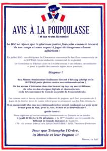 La BAC se réjouit que la glorieuse justice française consacre (encore)   de son temps et votre argent à juger de dangereux clowns   affairistes ! En juillet 2013, une délégation du Clown