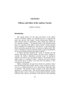 CHAPTER 5  Efficacy and Safety of the Anthrax Vaccine Richard A. Hersack  Introduction