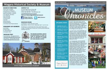 Niagara Historical Society & Museum BOARD OF DIRECTORS CONTACT US  Dennis Kam, President