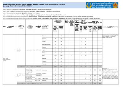 දදනික තත්ත්ල ලාර්තාල -ශ්‍රී ඼ංකාල / ehshe;j epiyik mwpf;if - ,yq;if / Daily Situation Report - Sri Lanka දිනය / jpfjp / Date / : 06 January 2015 at 1800 hrs
