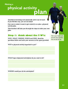 Making a  physical activity plan