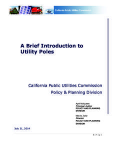 A Brief Introduction to Utility Poles California Public Utilities Commission Policy & Planning Division April Mulqueen