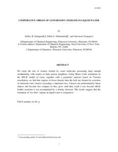 Properties of water / Water cluster / Nucleation / Hydrogen bond / Heat capacity / Chemical bond / Voronoi diagram / Liquid / Chemistry / Cluster chemistry / Water