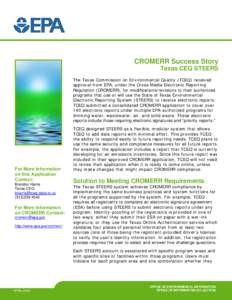 Microsoft Word - Texas CEQ STEERS CROMERR Success Story ks edit .docx