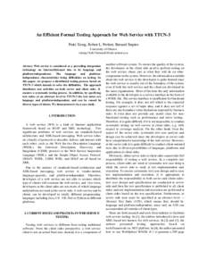 An Efficient Formal Testing Approach for Web Service with ?ervice with TTCN-3(Camerx