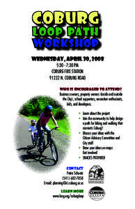 Coburg Loop Path Workshop Wednesday, April 30, 2008 5:30 - 7:30 pm