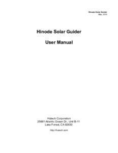 Hinode Solar Guider MayHinode Solar Guider User Manual