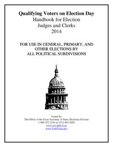 Handbook for Election Judges and Clerks 2013