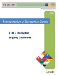 Transportation of Dangerous Goods Bulletin Shipping Documents