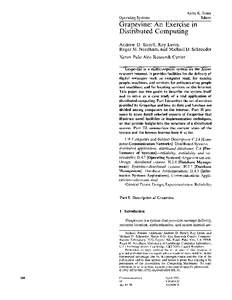 16. Lampson, B, and Sturgis, H.K. Crash Recovery in a Distributed System. (unpublished), Xerox Palo Alto Research Center, [removed]Liskov, Barbara. Linguistic support for distributed programs: a status report. Laborator