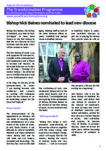 March 2014 edition  The Transformation Programme for the Diocese of West Yorkshire and the Dales  www.wyadtransformation.org