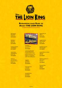 THE AWARD-WINNING MUSICAL  Busfahrten nach Basel zu Disney THE LION KING  Bolli Carreisen