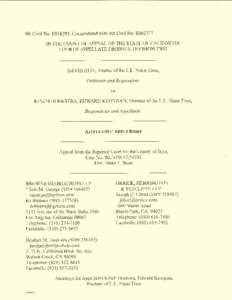 4th Civil No. E058293, Consolidated with 4th Civil No. E062777 IN THE COURT OF APPEAL OF THE STATE OF CALIFORNIA FOURTH APPELLATE DISTRICT,DIVISION TWO DAVID RITZ, Trustee of the L.L. Nunn Trust, Petitioner and Responden