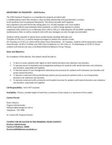 DEPARTMENT OF PSYCHIATRY – CODI Elective The CODI Outreach Program is a comprehensive program provided with a multidisciplinary team that involves a close working relationship with psychiatrist(s), nurse(s), social wor