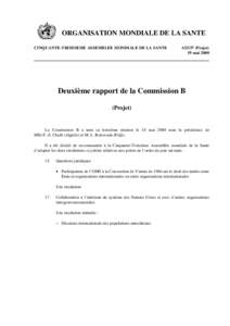 ORGANISATION MONDIALE DE LA SANTE CINQUANTE-TROISIEME ASSEMBLEE MONDIALE DE LA SANTE A53/37 (Projet) 19 mai 2000