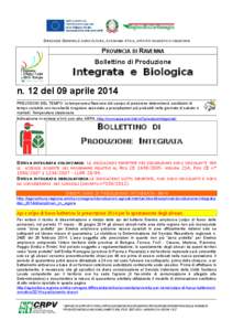 DIREZIONE GENERALE AGRICOLTURA, ECONOMIA ITTICA, ATTIVITÀ FAUNISTICO-VENATORIE  PROVINCIA DI RAVENNA Bollettino di Produzione