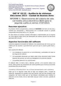 Prof. Claudio Enrique Righetti Departamento de Computación – Facultad de Ciencias Exactas y Naturales Universidad de Buenos Aires Pabellón I – Ciudad Universitaria – (C1428EGA) – Buenos Aires – Argentina Tel.