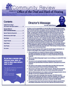 Community Review  SUMMER 2014 Office of the Deaf and Hard of Hearing Washington State Department of Social and Health Services