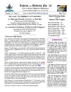 Letters from District No. 10  Page 1 Free & Accepted Masons of Washington Published by: Whatcom