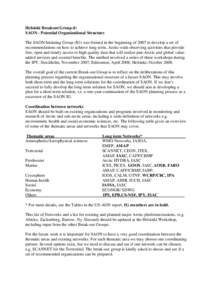 Helsinki Breakout Group d) SAON - Potential Organizational Structure The SAON Initiating Group (IG) was formed in the beginning of 2007 to develop a set of recommendations on how to achieve long-term, Arctic-wide observi