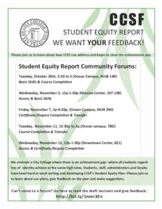 CCSF Student Equity Report 2014