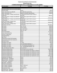 Oconee County Board of Commissioners Departmental Fees ***PERMITS REEQUIRED ON ALL STURCTURES 10 X 10 OR LARGER*** Fee Description  Fee Basis