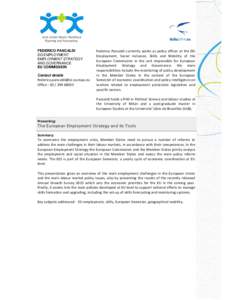 FEDERICO PANCALDI DG EMPLOYMENT EMPLOYMENT STRATEGY AND GOVERNANCE EU COMMISSION Contact details