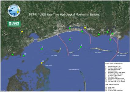MDMR / USGS Real-Time Hydrological Monitoring Stations  Gulfport Ocean Springs