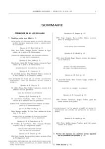 ASSEMBLÉE NATIONALE – SÉANCE DU 29 JUIN[removed]SOMMAIRE PRÉSIDENCE DE M. LOÏC BOUVARD