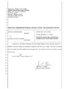 I 2 J C. Walker (# [removed]Specid Yellowstone County Attorney